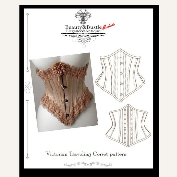 Corset de voyage victorien multi-tailles |Patron de corset Pdf |Corset personnalisé |Corset victorien|Patron PDF | Corset brodé| serre-tête