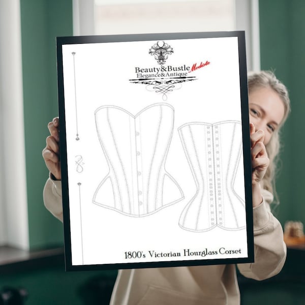 Multi-size Corset Symington Style hip gore | Corset Pattern Pdf | Personalized Corset |Victorian Corset|PDF pattern |