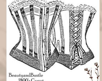 1897 DE GRACIEUSE Corset Sewing Pattern: Authentic Victorian Style (PDF Pattern)
