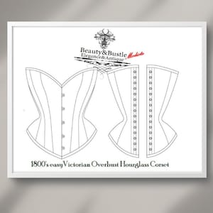 Multi-size Overbust corset &#39; The perfect Houglass&#39;  | Corset Pattern Pdf | Personalized Corset |Victorian Corset|PDF pattern |Embroidered |