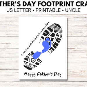 Gift for Uncle, Footprint Craft for Baby, Toddler, Kid for Uncle, Daycare Craft and Activity, Keepsake for Uncle, Gift for Father