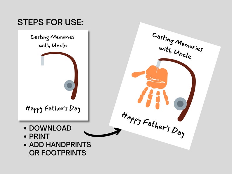 Gift for Uncle, Father, Handprint and Footprint Craft for Baby, Toddler ...