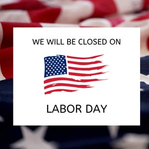 Geschlossen für Labor Day Zeichen
