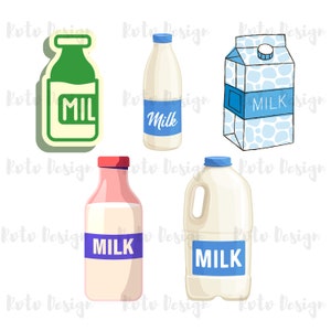 5 types Milk Bottle PNG files, Baby Bottle Png Files, Instant Download, Baby Bottle, Milk Bottle Silhouette Cut Files, Milk Bottle