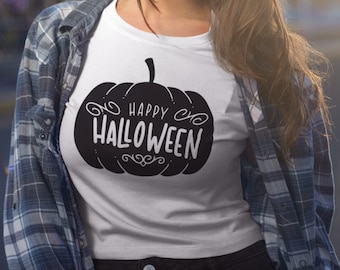 Happy Halloween Pumpkin PNG, T-Shirt Design (Digital Download)