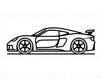 Sports Car Silhouette PNG: Racing Clipart, Cricut Cut File (5 Colors)