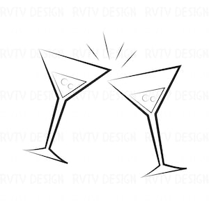 Cocktail Glass PNG Clipart: Party Drink Silhouette (Digital Download)