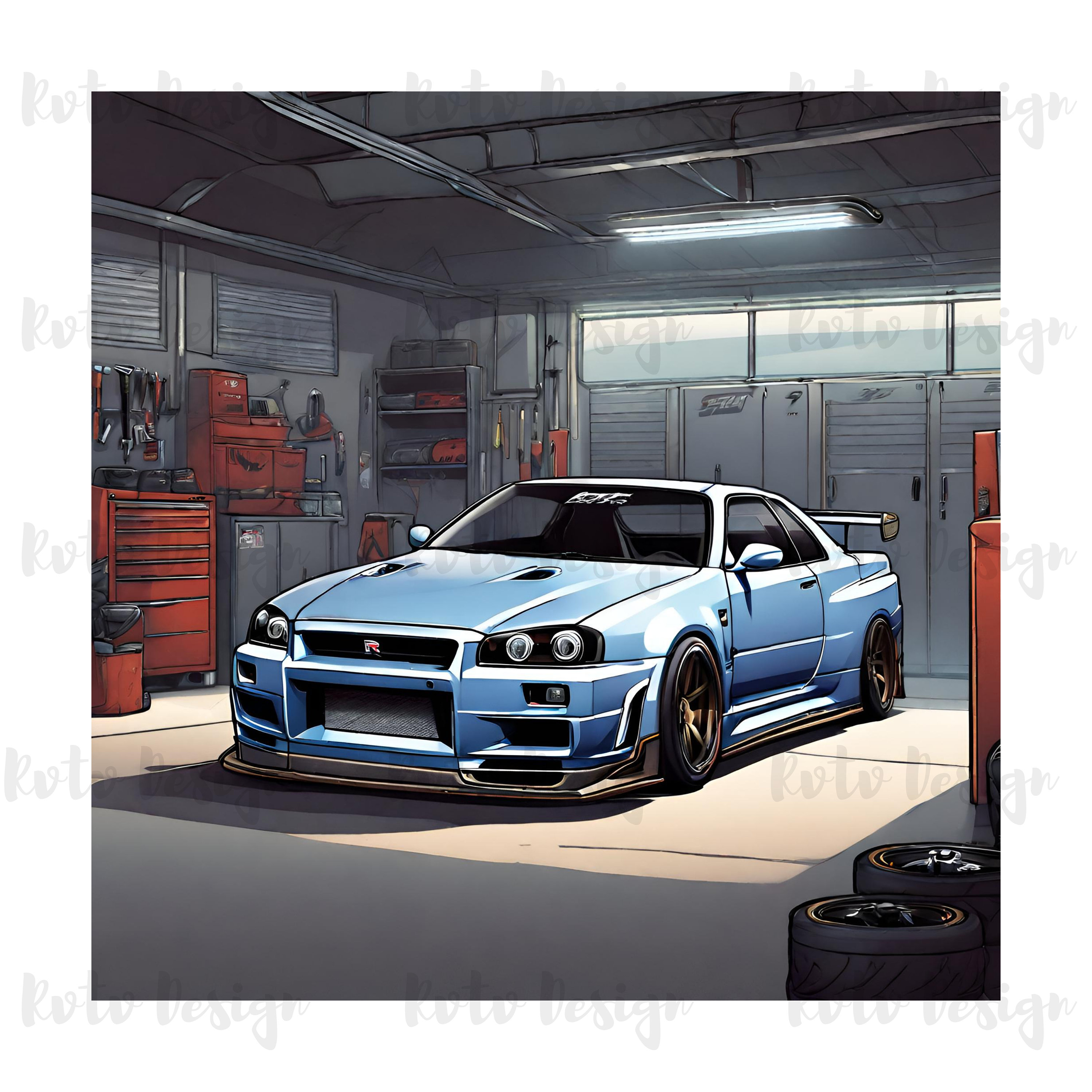 GTR Car T-shirt Design: R34 PNG (digital Download) - Etsy