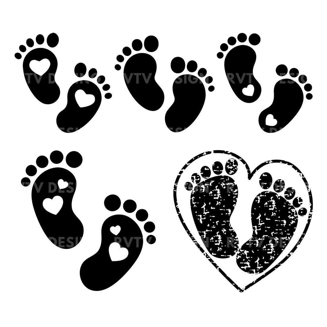 5 Types Baby Footprint, Baby Footprint, Baby Footprint PNG, Baby Feet