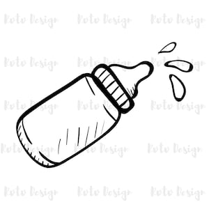 Archivos PNG de biberón: silueta vectorial de biberón (descarga instantánea)