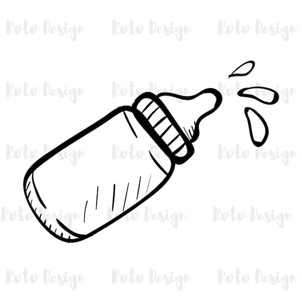 Baby Bottle PNG Files, 5 colors Bottle PNG Files, Instant Download, Milk Bottle Silhouette Cut Files, Instant Baby Png Vector, Bottle Image