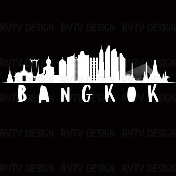 Bangkok Skyline PNG: Transparent Silhouette (instant Download) - Etsy