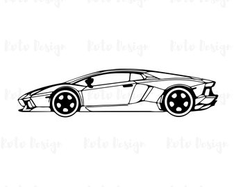 Sports Car Silhouette: Luxury Racing Car Clipart (PNG)