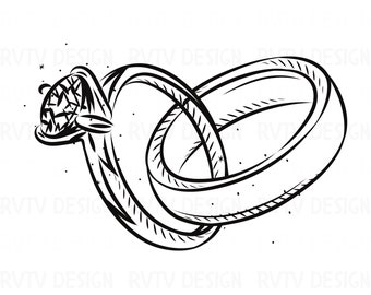Wedding Ring Clipart: Marriage Silhouette PNG (Digital Download)