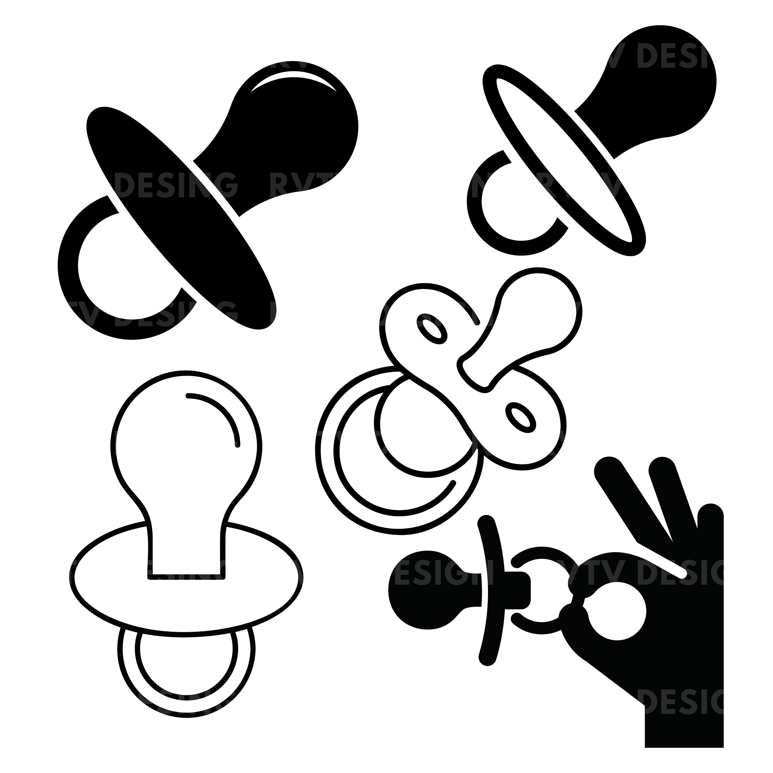 Baby Pacifier PNG Clipart: 5 Styles (digital Download) - Etsy
