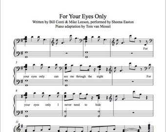 Piano sheet music 'For Your Eyes Only'