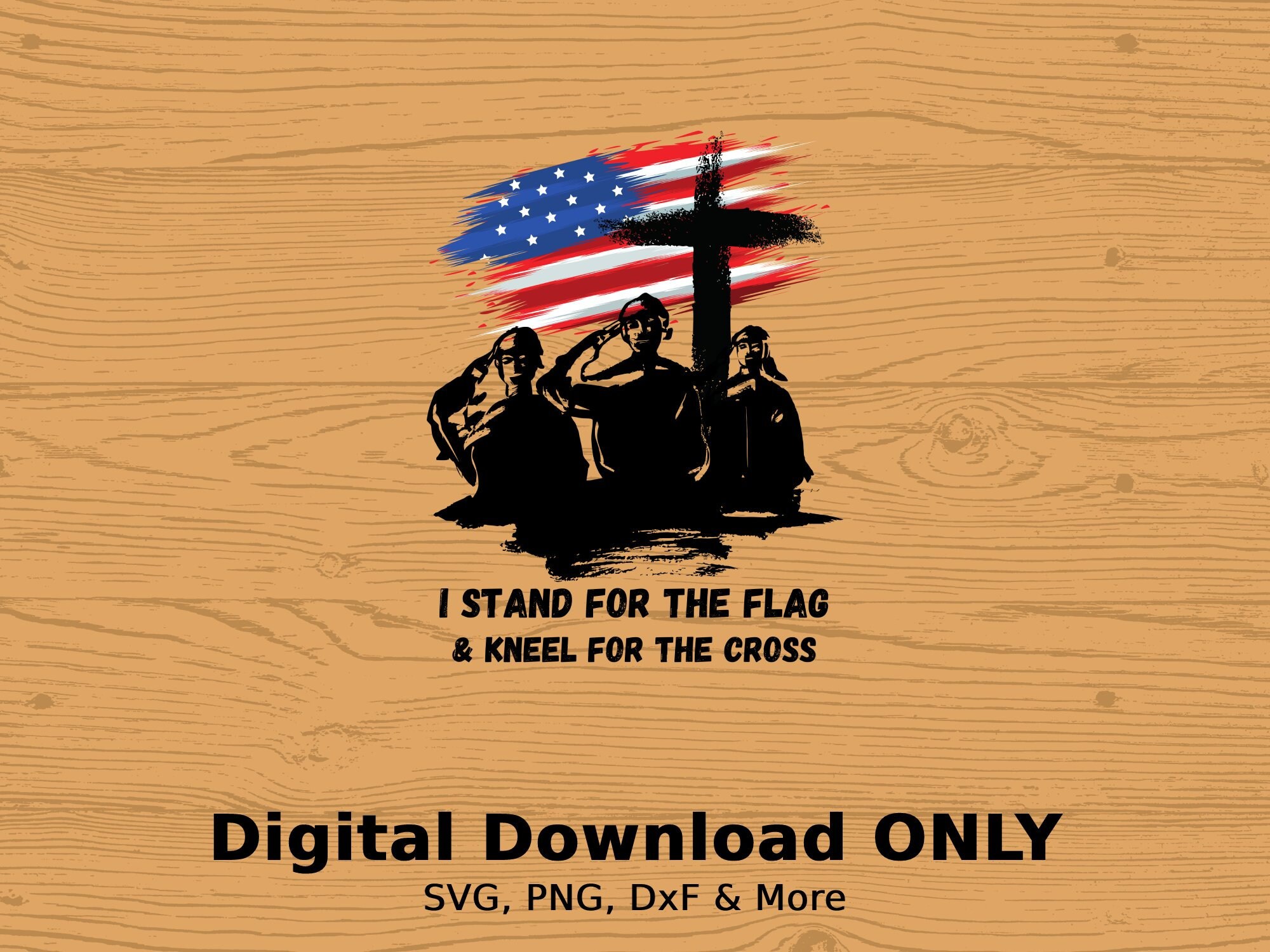 I Stand For The Flag I Kneel For The Cross Bandiera USA Patriottica