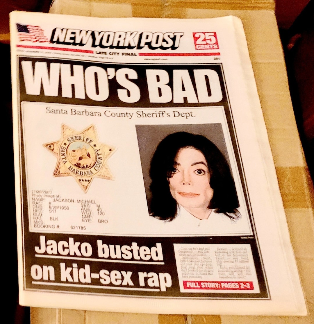 Michael Jackson Rare Ny Post Nov 21 2003 Newspaper Intact