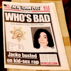 Michael Jackson rare  Ny Post nov 21 2003 Newspaper intact excellent condition
