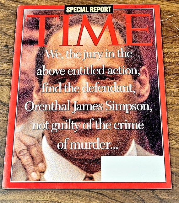 Oj Simpson TIME Magazine, OCTOBER 16, 1995, Not Guilty - Etsy