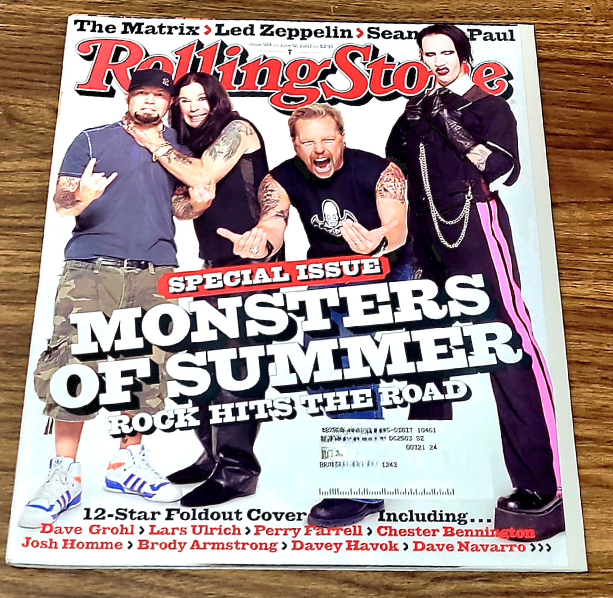 Ozzy Osbourne Metallica manson Rolling Stone Magazine 6/12/03 great condition
