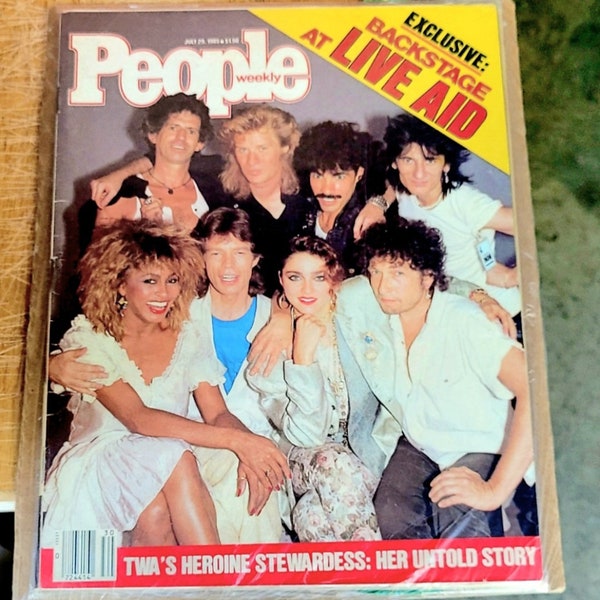 madonna Tina Turner Jagger Dylan Richards Live Aid People Magazine 7/29/85