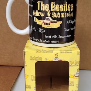 Beatles yellow submarine 1999 ceramic coffee mug brand new never used