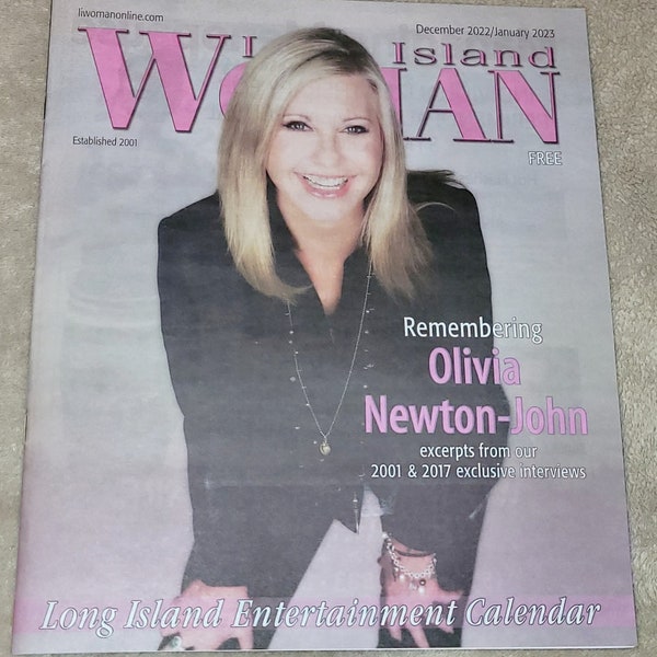 Olivia newton john long island woman newspaper magazine dec/jan 2023 new