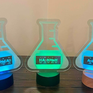 Personalized Periodic Table Name Acrylic Light Up Sign Science Chemistry Gift With LED Base