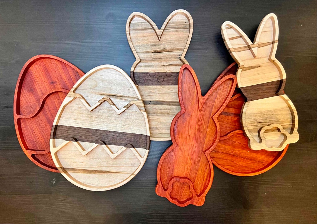 Handmade Easter Candy Dish Bunny Egg Ambrosia Maple & Exotic Padauk