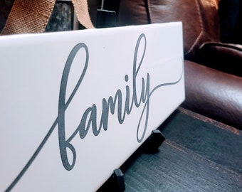 Ceramic Tile Sign Family Sign Family Tile Laser Etched Tile