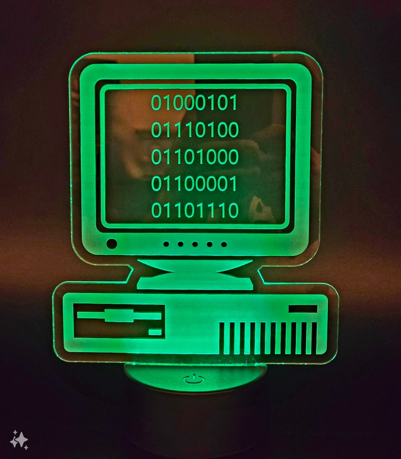 Retro Computer LED Sign: Personalized Binary Code Name, Tech Geek Gift ...