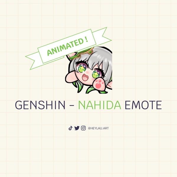 Emote Nahida animated Genshin Impact for Twitch and Discord (tap, taptap) - Digital