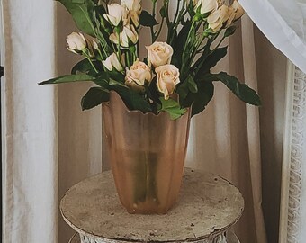 Pink Frosted Glass Vase