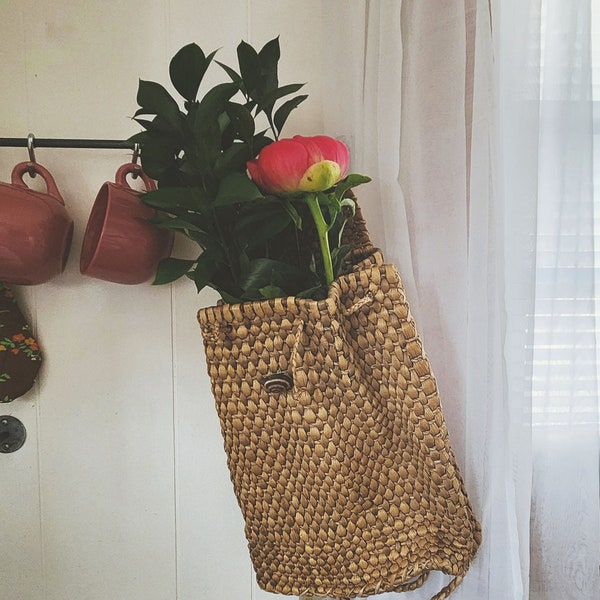 Woven WIcker Vintage Backpack