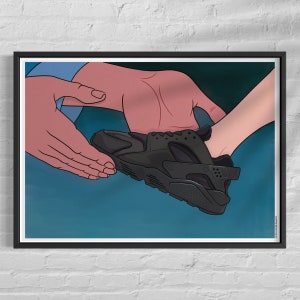 Princess Cinderella, Air Swoosh Huarache Trainers, Art Print, princess Wall Art, Cinderella&#39;s Slipper Poster, Hypebeast Sneaker