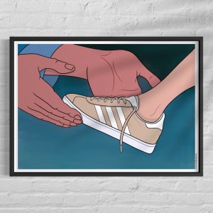 Princess Cinderella, Gazelle Trainers, Art Print, princess Wall Art, Cinderella&#39;s Slipper Poster, Hypebeast Sneaker