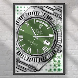 Silver Rolex Day Date Watch Contemporary Art Print