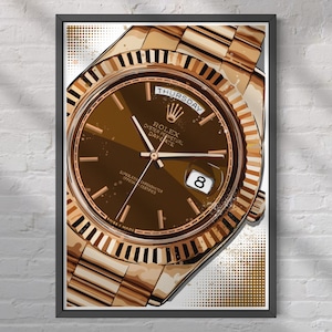 Hand-Made Rolex Chocolate Day Date Rose Gold Art, Luxury Home Decor, Watch Enthusiast Gift, Collectible Artwork