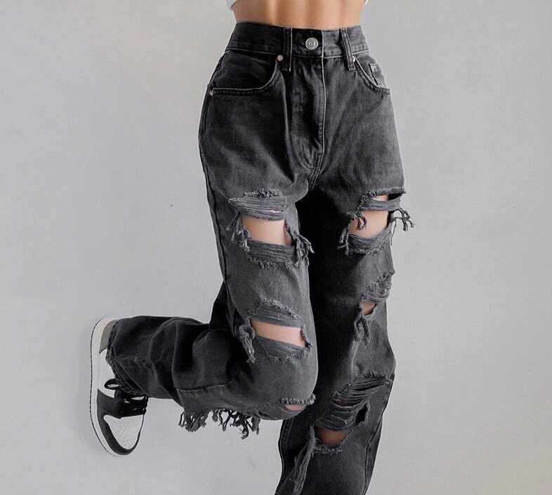 Disdistressed Jeans Hole Vintage Ripped Jeans for Women Full Pant With Holes  High Waist Lady Hip Pop Female Fashion Streetwear - Price history & Review  | AliExpress Seller - ZaLook Store | Alitools.io