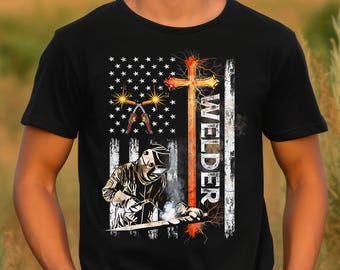 Funny Welding Shirts For Men Best Welding Shirts American Welder Flag Shirt Welder Love Gift Welding Work Shirts Welding Life Shirts