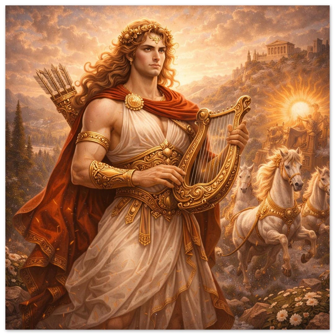 Apollo Fine Art Print - Roman Sun God Wall Art, God of Light Music ...