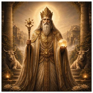 Anu Fine Art Print – Mesopotamian Sky God Artwork, Supreme Sumerian
