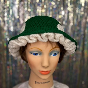 Green Crochet Mushroom Bucket Hat