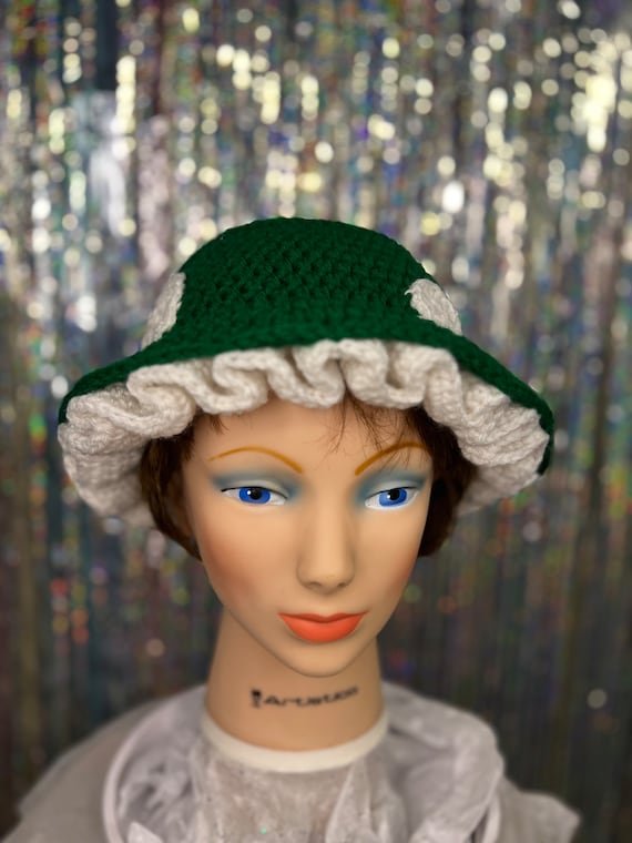 Green Crochet Mushroom Bucket Hat - Etsy display picture 2