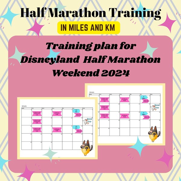 Disneyland Half Marathon Calendar Etsy