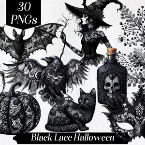 ブラック レース ハロウィーン クリップアート、不気味、ゴシック クリップアート、ブラック ハロウィーン、ゴス、魔女のクリップアート、魔法、ファンタジー クリップアート、印刷可能な画像