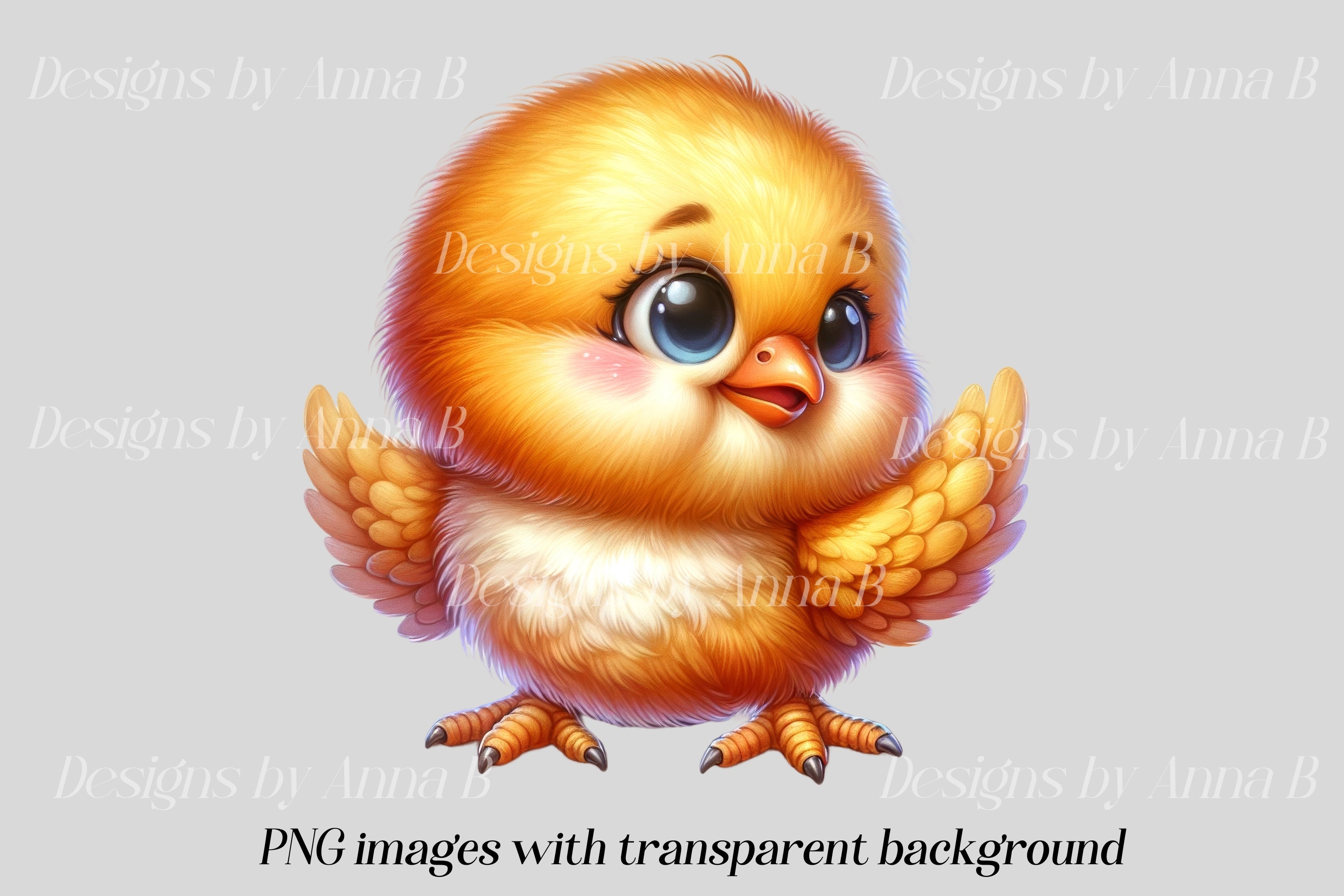 Watercolor Baby Chicken Clipart, Farm Animal PNG (digital Download ...