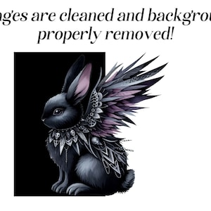 Watercolor Gothic Bunny Clipart, 10 High Quality PNG Files, Goth Clip ...