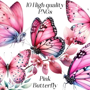 Schmetterling Clipart, 10 hochauflösende PNG-Dateien, Schmetterling Clip Art, druckbare Bilder, Illustration